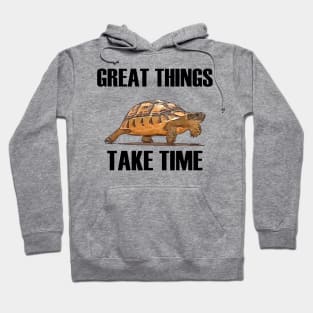 Great Things Take Time Plodding Tortoise Cut Out Hoodie